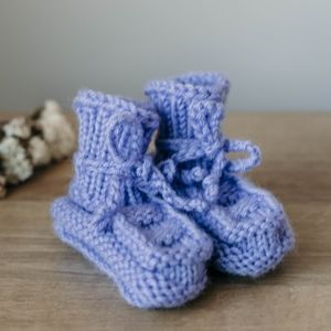 Baby Handmade Knitted Booties with Ties